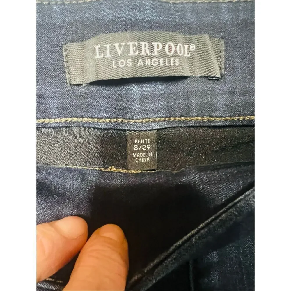 Liverpool Stretch Pull-on Jeggings Sz 8/29 Petite Dunmore Dark